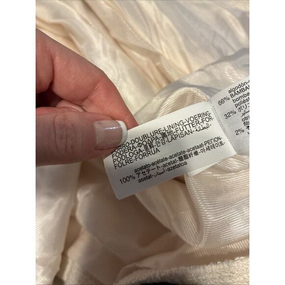 zara 3221/339/712 New Ivory Tweed Long Sleeve Blazer Jacket Small - Picture 7 of 7